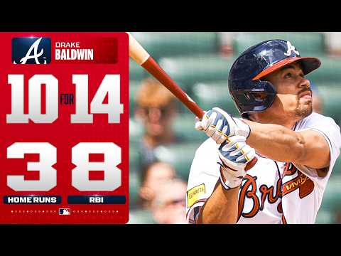 Drake Baldwin is WHITE-HOT RIGHT NOW! 5-for-5 on Sunday, 10-for-14 this weekend vs. Rangers!