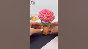 easy diy flower basket || polymer clay flowers basket tutorial #shorts #clayart #flowerbasket