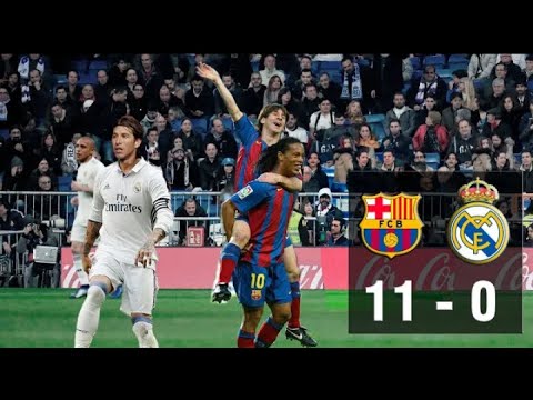 Barcelona 11 - 0 Real Madrid ||Clásico 2007 | LaLiga | Ronaldinho & Messi -Parodia