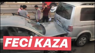 İstanbulda Büyük Kaza Araçlar Birbirine Girdi