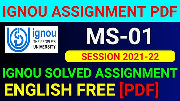 MS-01 Solved Assignment 2022, MS 1 Solved Assignment 2021-22 in English, MS 1 Assignment