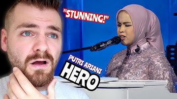 First Time REACTING to PUTRI ARIANI "Hero" | Live Performance at Sentosa | REACTION!!