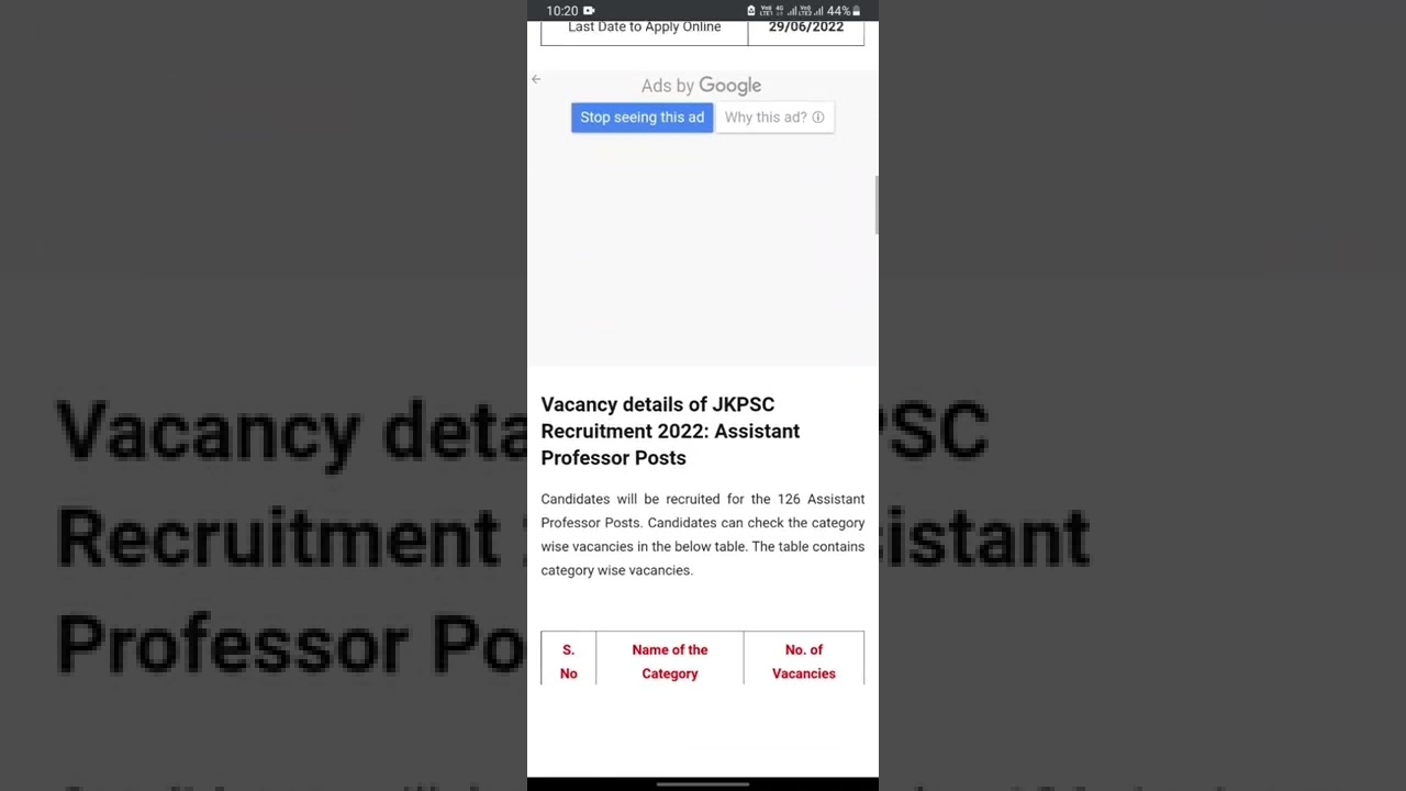 JKPSC RECRUITMENT 2022/// ASSISTANT PROFESSOR///