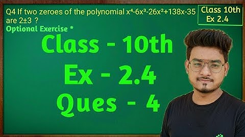 Polynomials, Class 10 Exercise  2.4, Ques  4  Maths  NCERT CBSE | Chapter 2