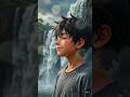 🌧️ Anime Boy at Jungle Waterfall | Monsoon Mood, Bike Scene & Cinematic Misty Forest 4K
