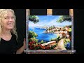 MEDITERRANEAN VILLAGE-Learn How to Draw and Paint with Acrylics - Beginner Acrylic Painting Tutorial
