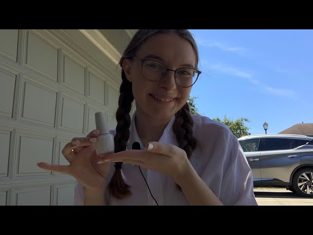 ASMR Painting my Nails | whispered outdoor ASMR (hand movements, bird sounds)