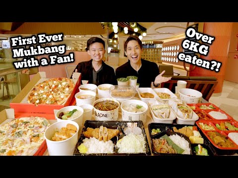 EATING OVER 6KG of Food with a Fan!   Letting my Fan Decide What I Eat!   Mukbang at i12 Katong!