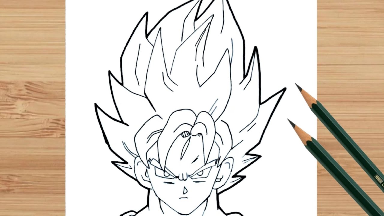 Ms Drawing Black & White Goku (Dragon Ball Z), Size: A4