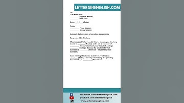 Letter for Submission of Pending Documents