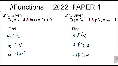 MATHEMATICS 2022 paper 1 S.C & GCE ( functions)