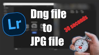 Lightroom Tutorial How to change a DNG file to a JPG file