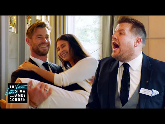 Chris Hemsworth v. James Corden - Battle of the Waiters - #LateLateLondon class=