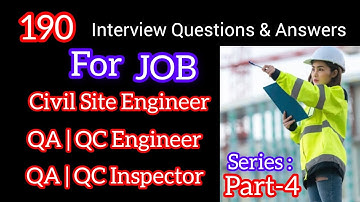Civil Site Engineer | QA/QC Engineer/ Inspector _  Interview Questions and Answer Part- 4_ HD_720p