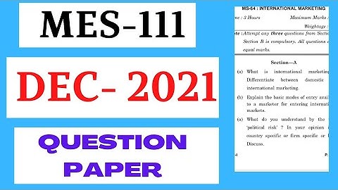 MES-111 (DECEMBER-2021) QUESTION PAPER IGNOU