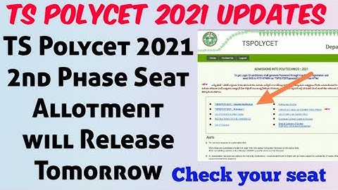 TS POLYCET 2021 2nd Phase Seat Allotment Will Release Tomorrow//Check your seat//College Reporting ?