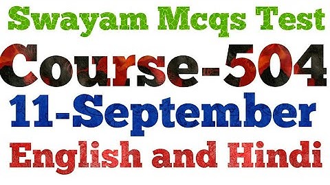 Nios D.el.ed Swayam  Mcqs Course-504 || TEJ TUBE