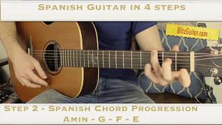 Spanish Guitar in 4 Steps - Intro, Chord Progression, Melody and Ending