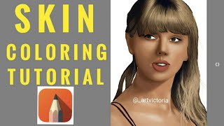 SKIN SHADING TUTORIAL on Autodesk Sketchbook on Android.(Taylor Swift as Reference) screenshot 4