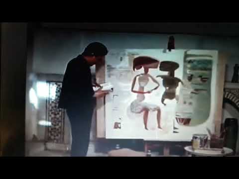 الفنان حامد ندا داخل مرسمه في المسافرخانة عام 1972