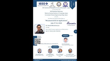 Day 5 "Recent High Frequency Applications of Metasurfaces" By Dr. Somak Bhattacharya , IIT BHU