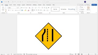 How to create left lane merge traffic sign in word