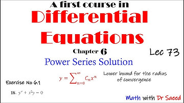 Differential Equations || Lec 73 || Ex: 6.1: Q 18 || Series Solution of Differential Equation