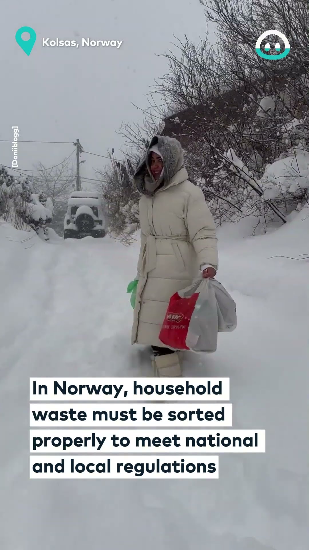 Snowy Norwegian Garbage Run || ViralHog