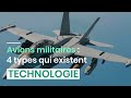 Avions militaires  4 types qui existent