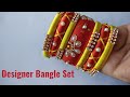 Silk Thread Designer Bangle set making|| Bridal wear bangle set|| Zardosi Design|CC 132