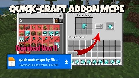 Quick Craft addon for Mcpe 1.20/1.21🤩 | Quick craft for Minecraft pocket edition