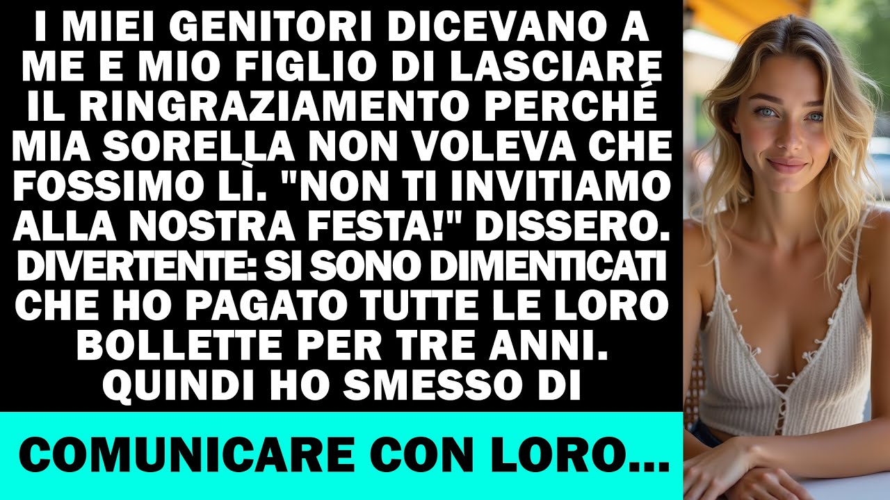 I miei genitori ci hanno esclusi dal pranzo perché mia sorella non voleva vedermi...