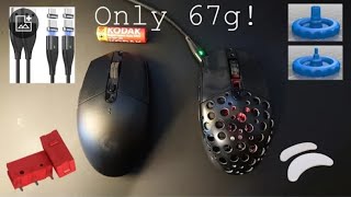 Logitech G305 Time-Lapse | 67g | Rechargeable 300mAh | Red Kalih | 3D Printed Scroll Wheel | Glossy