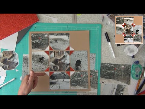 Scrapbooking Layout from A to Z using Lea France Octagons Stencil