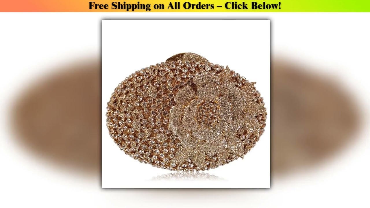 Big Goose Egg One Flower Diamond Dinner Bag Diamond Gem Banquet Clutch Bag Sac Luxe Femme