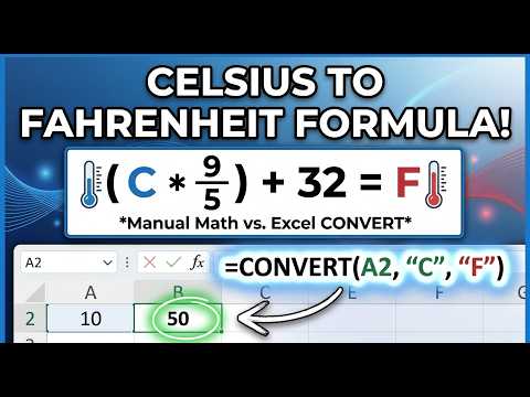 How to Convert Celsius to Fahrenheit in Excel (CONVERT Function & Manual Formula)
