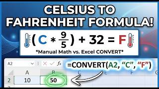 How to Convert Celsius to Fahrenheit in Excel (CONVERT Function & Manual Formula)