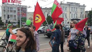 Провластный митинг в Витебске - люди не знают, где верх у госфлага