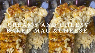 Show Stopping Baked Mac \& Cheese Recipe! Super Easy! Creamy and Cheesy!