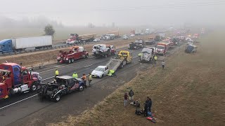 60-vehicle crash on I-5 near Eugene, Oregon kills 1