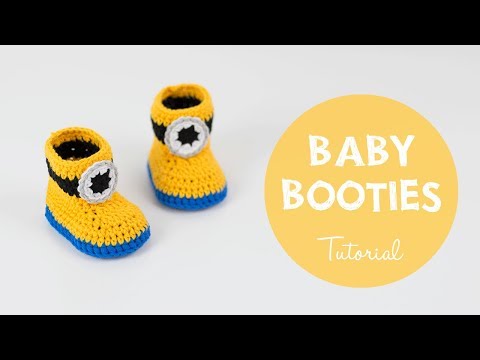 How To Crochet Super Easy Minion Inspired Baby Booites | Croby Patterns