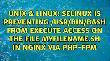 SELinux is preventing /usr/bin/bash from execute access on the file myfilename.sh in nginx via...