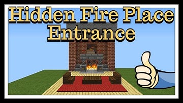 Minecraft Tutorial : Hidden Fire Place Entrance " Simple Redstone"