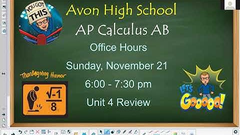 Avon High School - AP Calculus AB - Unit 4 Review