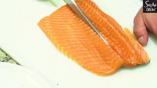 Como fazer sushi em casa  Aprenda cortes do salmão para sushi  Curso de sushiman