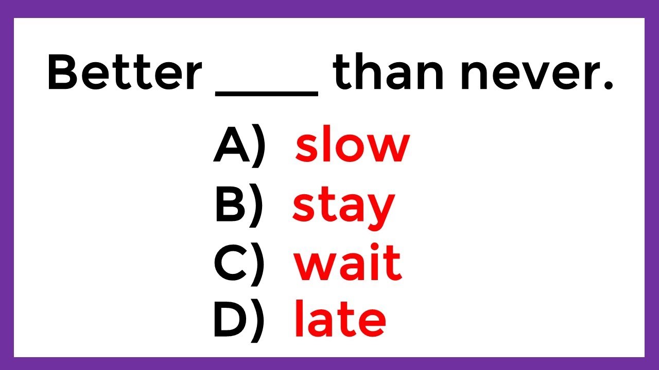 English Grammar Test ️ | Proverbs Quiz | If you pass this test, your ...