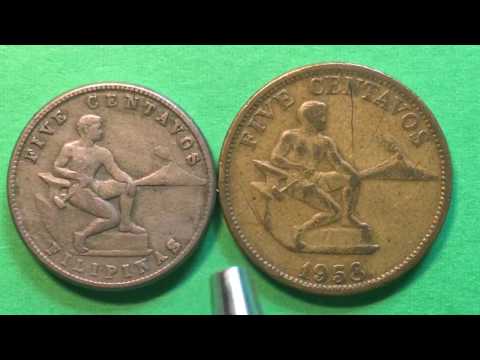 Philippine 1938 U0026 1958 5 Centavos Coins - Pre-Bangko Sentral Ng Pilipinas Collectible And Rare Coins