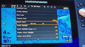 Humminbird HELIX How to adjust Depth Colors