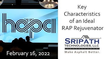 Webinar -  Key Characteristics of Ideal Asphalt Rejuvenators / Asphalt Recycling Agents