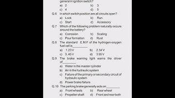 #HSBTE Diploma 5th Semester Automobile Engg. Sample Paper of Auto Electrical and Electronics Systems
